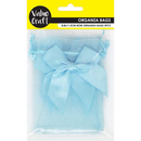 Light Blue Party Mini Bow Organza Bags, Blue, 8.8x11.5cm, 5pk Party