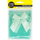 Yellow Party Mini Bow Organza Bags, Mint, 8.8x11.5cm, 5pk Party