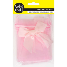 Thistle Party Mini Bow Organza Bags, Pink, 8.8x11.5cm, 5pk Party
