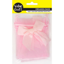Thistle Party Mini Bow Organza Bags, Pink, 8.8x11.5cm, 5pk Party