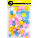 Yellow Small Pom Poms, Assorted Pastels, 100pk Kids Activities