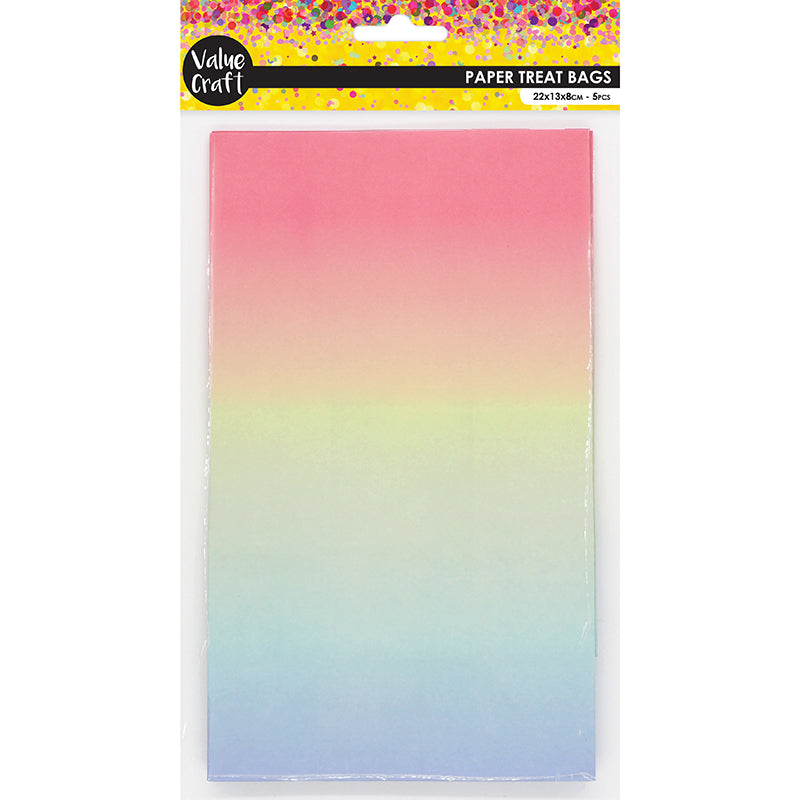 Light Gray Paper Treat Bags 22X13cm Ombre 5Pcs Party