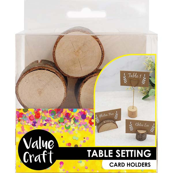 Lavender PARTY Place Card Holders, Wooden Mini Logs, 6pk Party