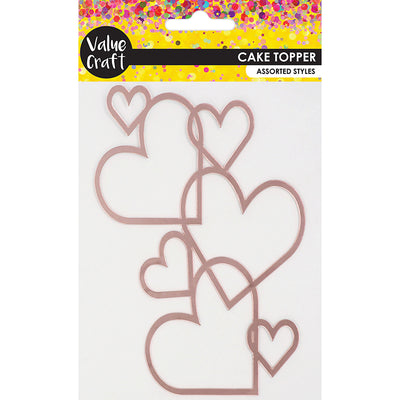 Lavender Cake Topper Love Hearts Rose Gold 1Pc Party