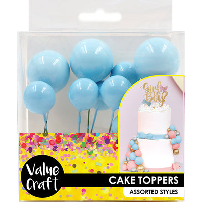 Lavender Cake Topper Balls Baby Blue 10Pcs Party