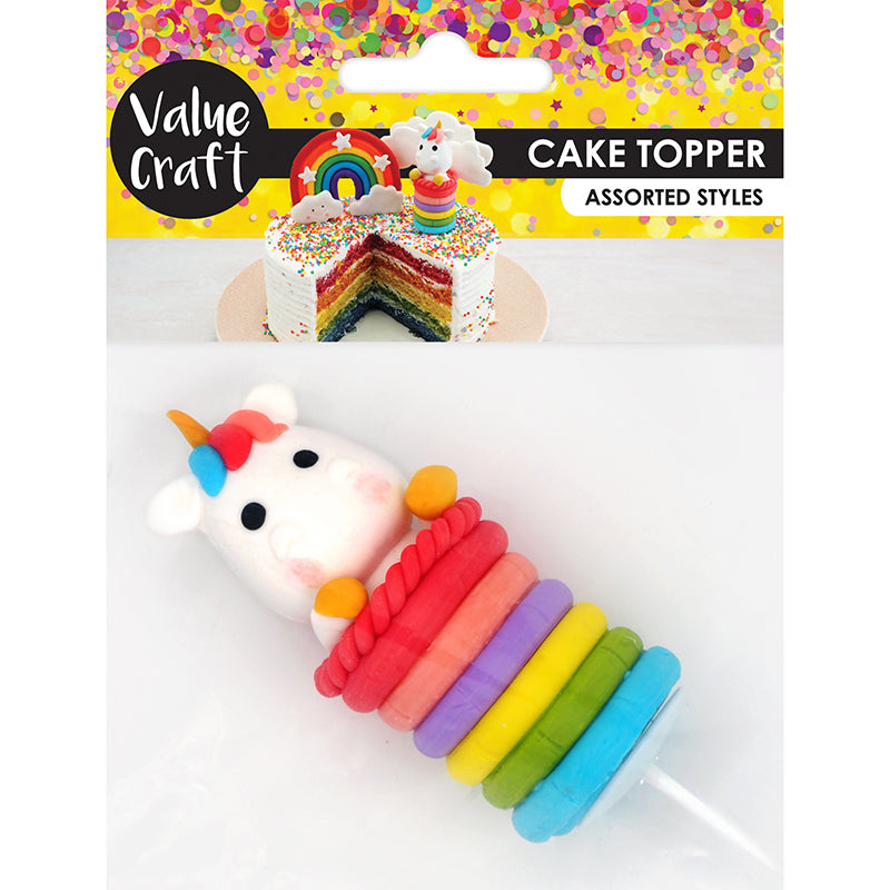 White Smoke Cake Topper Plasticine Unicorn Cake 1Pc Party
