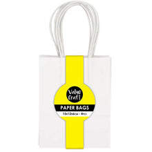 White Smoke Mini Paper Bags, White, 15x12cm, 4pk Party