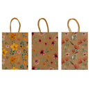 White Smoke Gift Bags 21X15cm Mixed Flowers 3Pcs Party