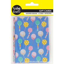 Yellow Party Gift Cards with Envelopes, Assorted, 6pk Party