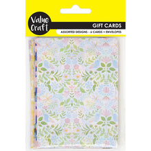 Light Gray Card Pack With Envelopes Floral 6Pc Party