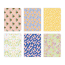 Light Goldenrod Card Pack With Envelopes Floral 6Pc Party