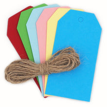 White Smoke XMAS Gift Tags with String, Mixed Colours, 9.5cm, 18pk Xmas