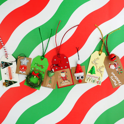 Lavender XMAS Gift Tags with String, Mixed Colours, 9.5cm, 18pk Xmas