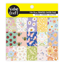 Yellow Paper Pad 15X15cm Florals 30 Sheets Stencils and Templates