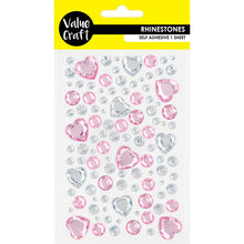 Lavender Craft Rhinestone Hearts Pink-Silver 1Sh Charms and Pendants