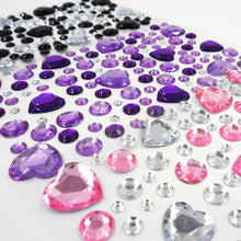 Lavender Craft Rhinestone Hearts Pink-Silver 1Sh Charms and Pendants