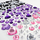 Lavender Craft Rhinestone Hearts Pink-Silver 1Sh Charms and Pendants