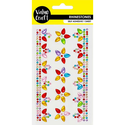 Lavender Adhesive Rhinestones, Large Petals, 1 sheet Charms and Pendants