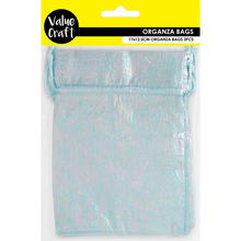 Gray Party Iridescent Organza Bags, Blue, 17x12.5cm, 3pk Party