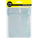 Gray Party Iridescent Organza Bags, Blue, 17x12.5cm, 3pk Party