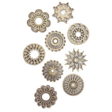 White Smoke Wooden Shapes, Assorted Flowers, 9pcs Woodcraft