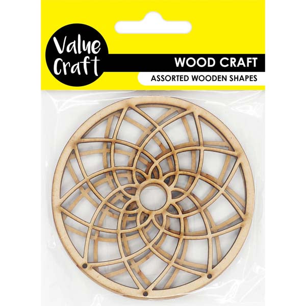 White Smoke Wooden Shapes, Dreamcatcher, 9cm, 2pcs Woodcraft