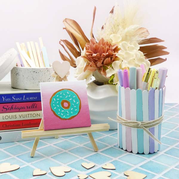 Lavender Blush Wooden Shapes, Assorted Hearts, 60pcs Woodcraft