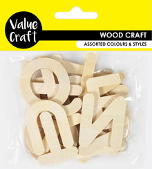 Lavender Wooden Shapes, Assorted Alphabet Letters, 20pcs Woodcraft