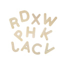 White Smoke Wooden Shapes, Assorted Alphabet Letters, 20pcs Woodcraft
