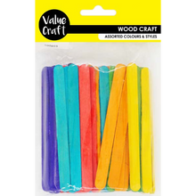 Yellow Wooden Icy Pole Pop Sticks, Assorted Colours, 11.5cm, 100pcs Kids Craft Basics