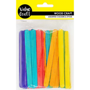 Yellow Wooden Icy Pole Pop Sticks, Assorted Colours, 11.5cm, 100pcs Kids Craft Basics