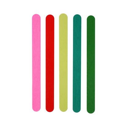 White Smoke XMAS Wooden Icy Pole Pop Sticks, Assorted Colours 11.4cm, 50pcs Xmas