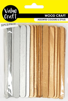 Lavender XMAS Wooden Icy Pole Pop Sticks, Metallic Colours 11.4cm, 50pcs Xmas