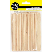 Wheat Wooden Jumbo Icy Pole Pop Sticks, Natural, 19x150mm, 30pcs Kids Craft Basics