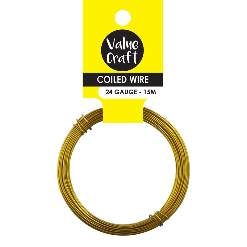 White Smoke Craft Wire Soft 24 Gauge Gold 15M Thread, String & Wire