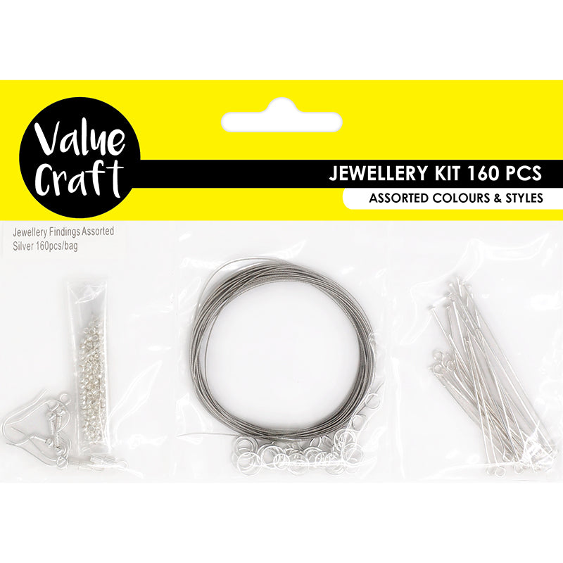 White Smoke Jewellery Findings Triple Pack Asst Slv Component 160Pc Charms and Pendants
