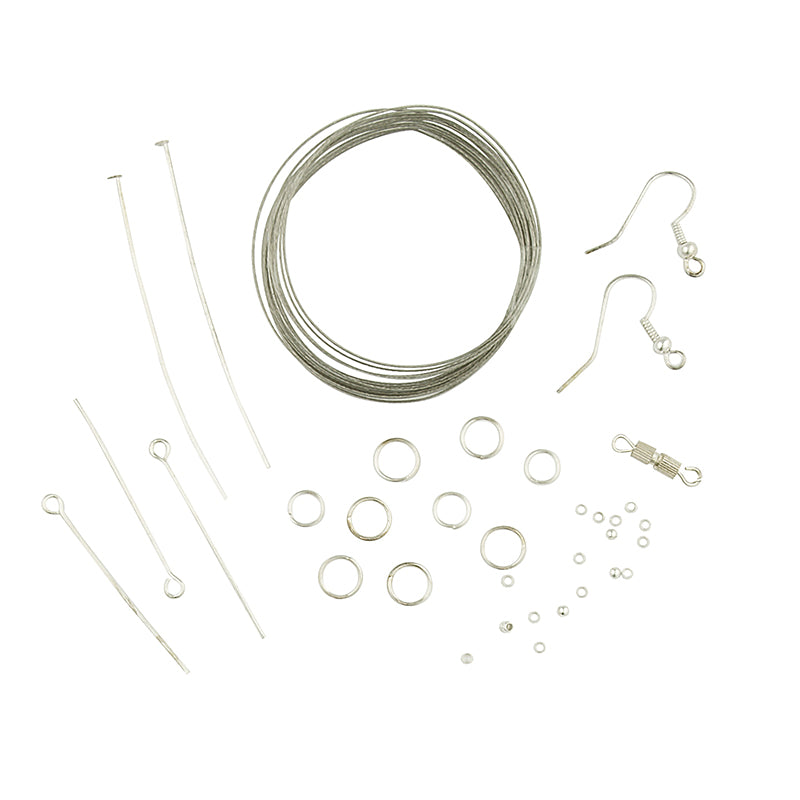 White Smoke Jewellery Findings Triple Pack Asst Slv Component 160Pc Charms and Pendants