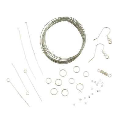 White Smoke Jewellery Findings Triple Pack Asst Slv Component 160Pc Charms and Pendants
