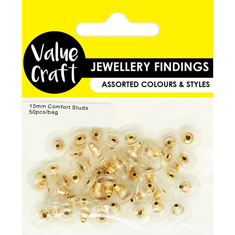 Seashell Jewellery Findings Earring Comfort Studs 15mm Gold 50Pcs Charms and Pendants