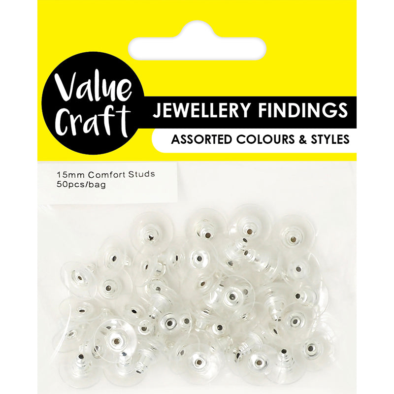 Seashell Jewellery Findings Earring Comfort Studs 15mm Slv 50Pcs Charms and Pendants