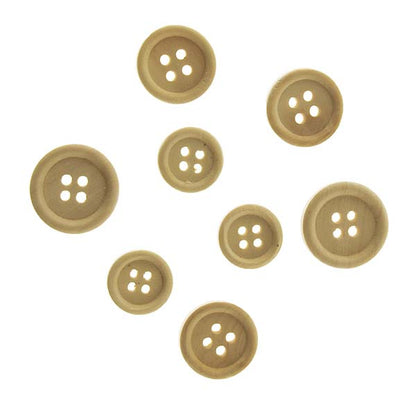 White Smoke Wooden Buttons, Assorted Sizes, 40pk Kids Craft Basics