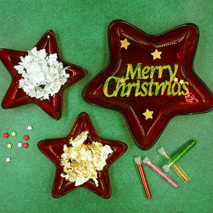 Sea Green XMAS Foil Flakes, Silver Colours, 4g Xmas