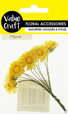 White Smoke Flower Daisy Yellow 10Pcs Floral Accessories