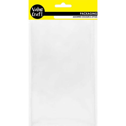 Yellow Plastic Favours Bags with Adhesive strips, 15x30cm, 20pk Bags & Invitation