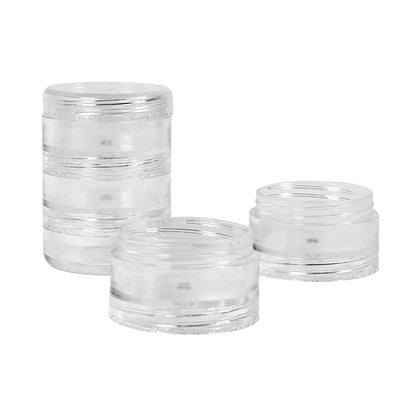 White Smoke Container Stacked Jars 3.5cm Clear 1Pc Craft Basics