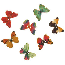 White Smoke Wooden Buttons, Butterfly Assortment, Assorted Colours, 20pk Kids Craft Basics