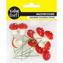 Yellow Craft Mushrooms Medium with Stem 10Pc Enchanted Forest
