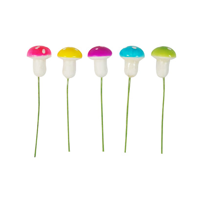 White Smoke Craft Mushrooms with Stems Multi 10Pc Enchanted Forest