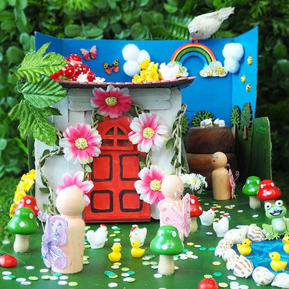 Black Wooden Shapes, Fairy Door, 12.5cm, 1pcs Woodcraft