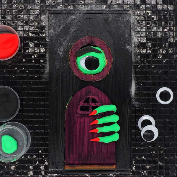 Black Wooden Shapes, Fairy Door, 12.5cm, 1pcs Woodcraft